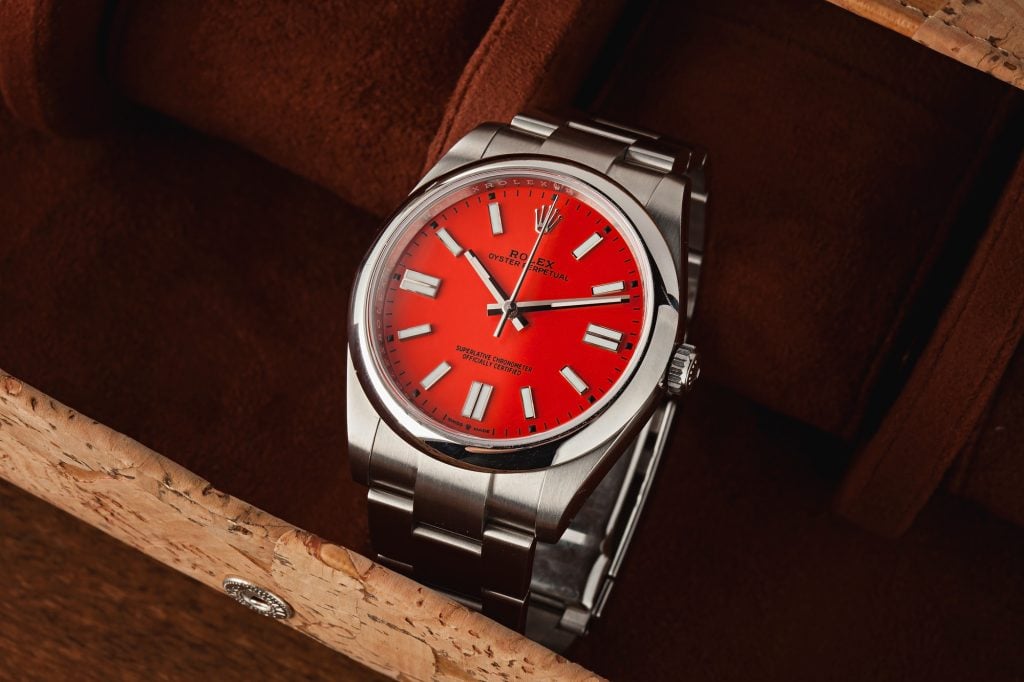 Rolex Oyster Perpetual 36mm Coral Red Dial