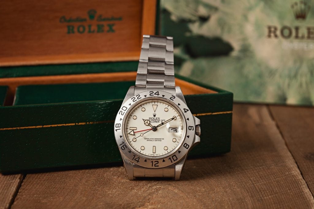 Vintage Rolex Explorer II 16550 Cream Dial Stainless Steel