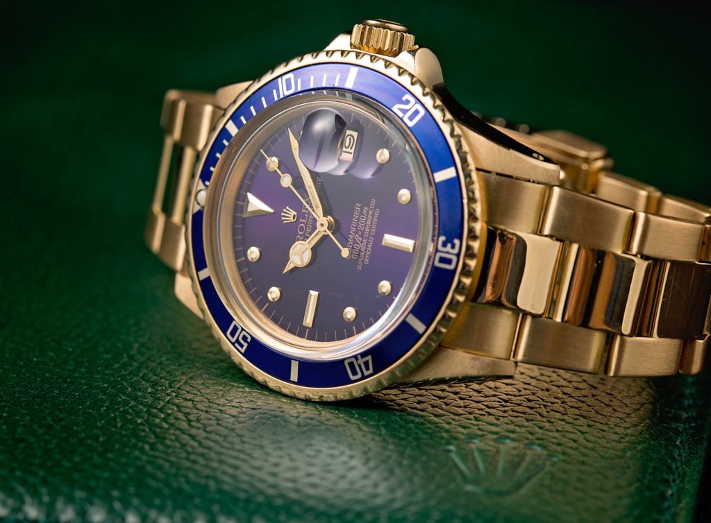 Blue Rolex Submariner 1680 Yellow Gold Nipple Dial