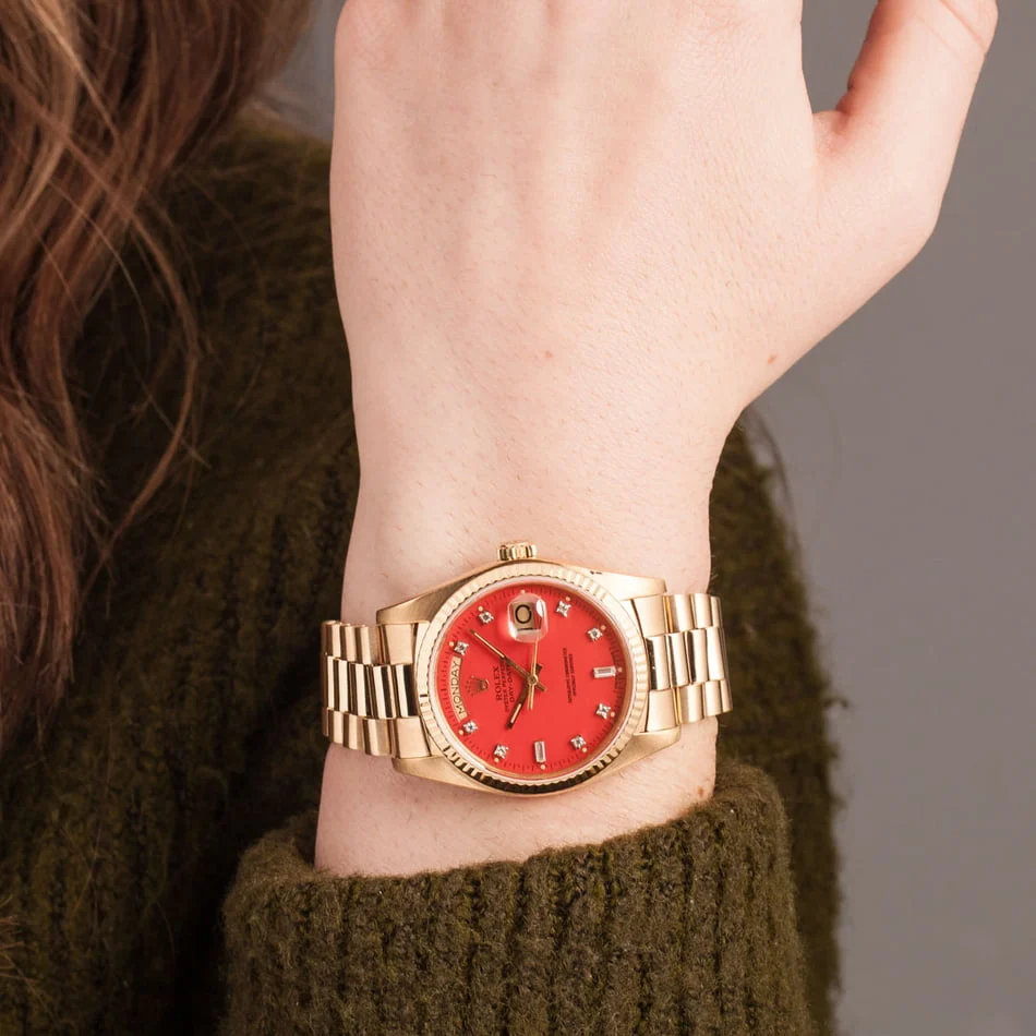 Rolex Day-Date President 18038 Coral Stella Dial Rolex Day-Date President 18038 Coral Stella Dial