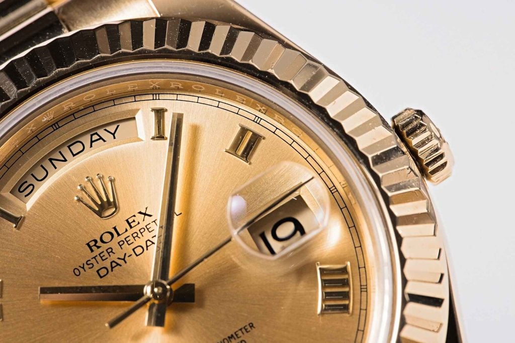 Gold Rolex Day-Date Watch Investment Piece Gold Rolex Day-Date Watch Investment Piece