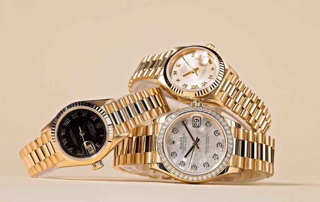 Collection of Gold Rolex Watches with Different Sizes Collection of Gold Rolex Watches with Different Sizes