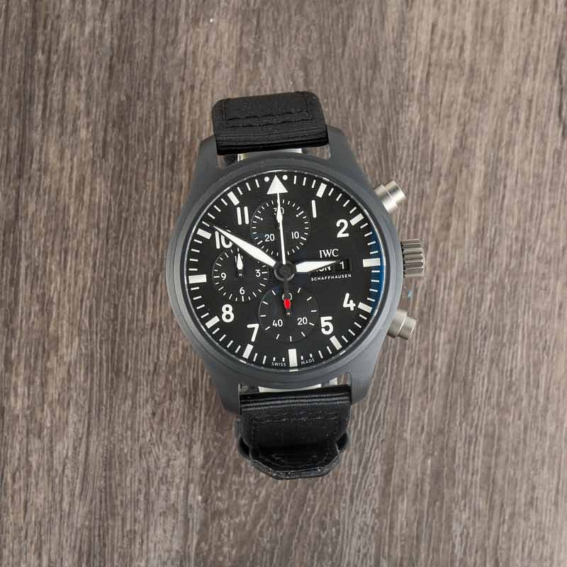 Black IWC Pilot's Watch Chronograph Day Date Black IWC Pilot's Watch Chronograph Day Date