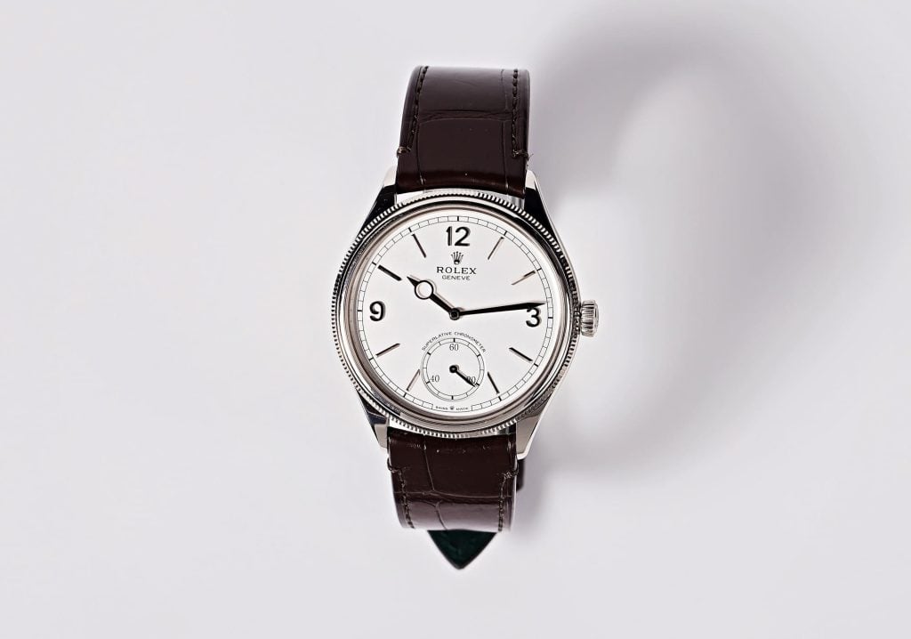 Rolex 1908 Watch with Brown Leather Strap