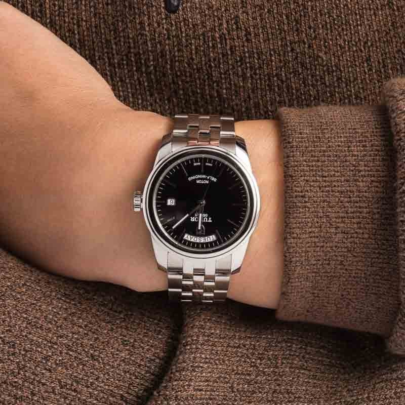 Pre-Owned Glamour Day Date 56000 Black Dial