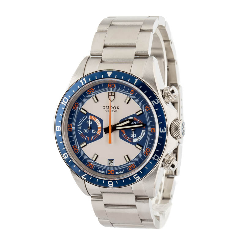 Pre-owned Tudor Heritage Chrono 70330 Blue