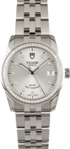 Unworn Tudor Glamour Date 55020 Silver Diamond Dial