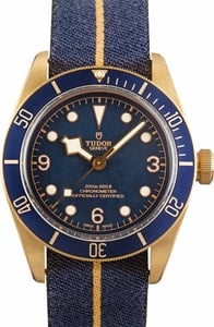 Used Tudor Heritage Black Bay Bronze 79250 Blue Dial