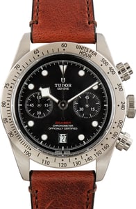 Pre-Owned Tudor Black Bay Chrono 79350 Steel on Leather