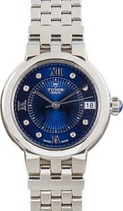 Tudor Clair De Rose 35800 Blue Diamond Dial