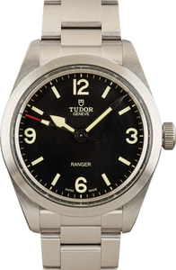 Tudor Ranger 39MM Stainless Steel, Smooth Bezel Black Arabic Dial, B&P (2023)