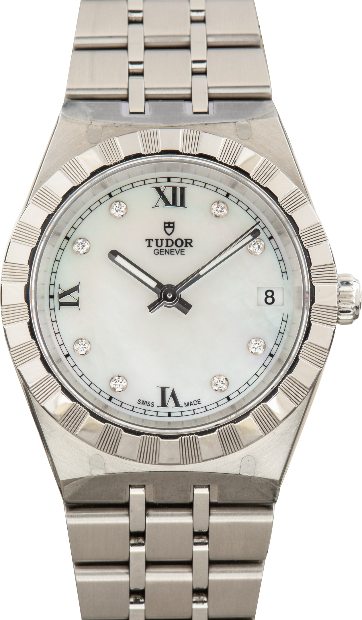Pre-Owned Tudor Royal Ref 28400 Mother Of Pearl Diamond Dial